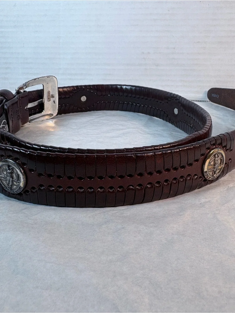 Brighton Women’s Brown Leather Concho Belt Size 38
